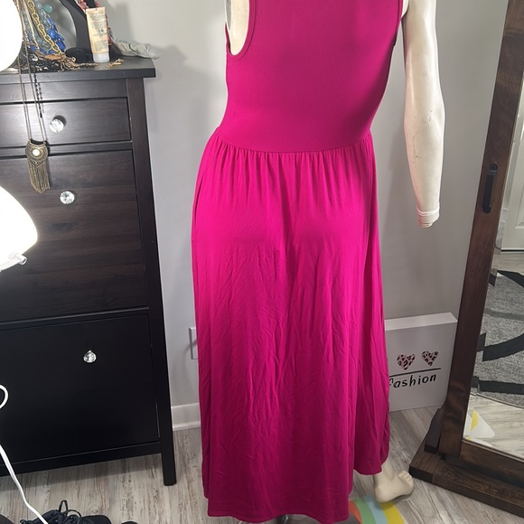 NEW Ava & ViV plus size magenta pink sleeveless stretch tank maxi dress - Picture 4 of 7